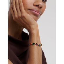 Load image into Gallery viewer, ted baker juliet: jewel chain crystal gold tone drawstring bracelet
