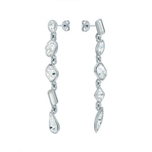 Load image into Gallery viewer, ted baker julianna: jewel chain crystal silver tone drop earrings
