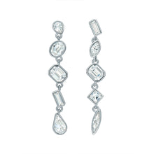 Load image into Gallery viewer, ted baker julianna: jewel chain crystal silver tone drop earrings
