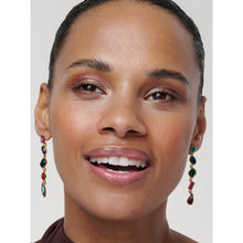 Load image into Gallery viewer, ted baker julianna: jewel chain crystal gold tone drop earrings
