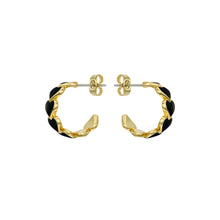 Load image into Gallery viewer, ted baker hannah: enamel heart gold tone hoop earrings
