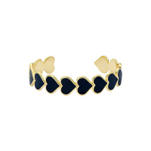 Load image into Gallery viewer, ted baker haidyn: enamel gold tone heart cuff
