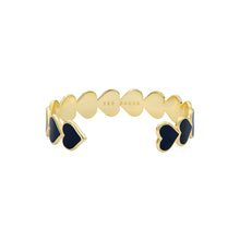 Load image into Gallery viewer, ted baker haidyn: enamel gold tone heart cuff
