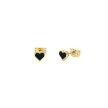 Load image into Gallery viewer, ted baker hailey: enamel heart gold tone stud earrings
