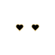 Load image into Gallery viewer, ted baker hailey: enamel heart gold tone stud earrings
