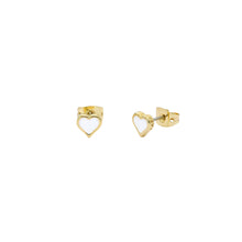 Load image into Gallery viewer, ted baker hailey: enamel heart gold tone stud earrings
