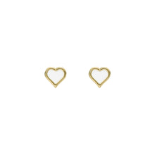 Load image into Gallery viewer, ted baker hailey: enamel heart gold tone stud earrings
