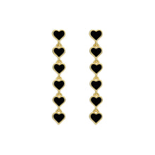 Load image into Gallery viewer, ted baker hartley: enamel heart gold tone drop earrings
