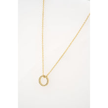 Load image into Gallery viewer, ted baker heri: crystal hoop gold tone pendant necklace

