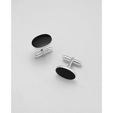 Load image into Gallery viewer, silver cuff links decorated with onyx
