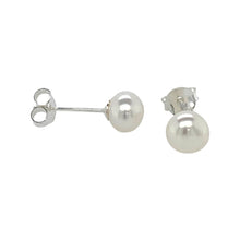 Load image into Gallery viewer, silver freshwater pearl stud earrings 6-6.5mm
