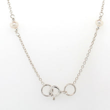 Load image into Gallery viewer, silver multi pearl�inlay drop necklace 44 cm�

