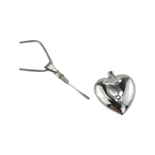 Load image into Gallery viewer, silver large heart keepsake pendant with 2.6mm screw on top
