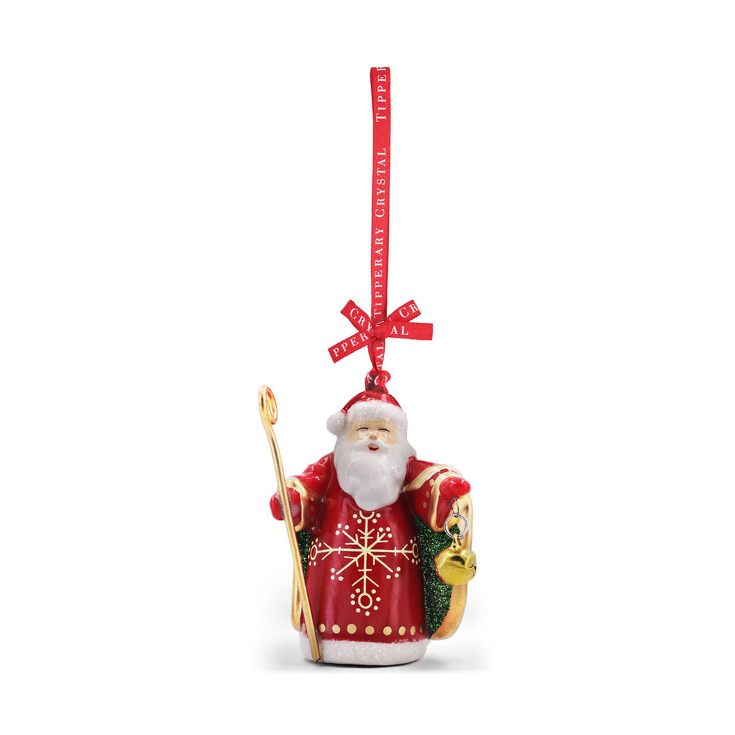 Tipperary Crystal Santa Christmas Decoration in Porcelain