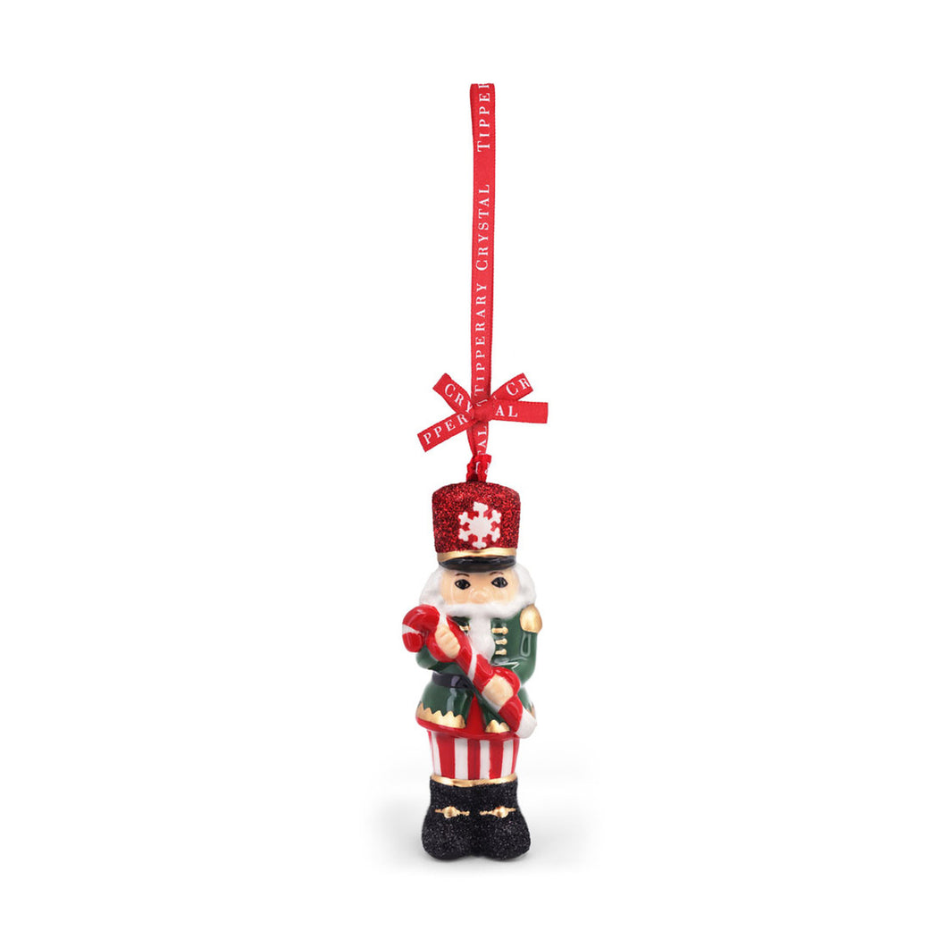 Tipperary Crystal Nutcracker Christmas Decoration in Porcelain