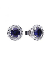 Load image into Gallery viewer, Diamonfire  Sapphire Cluster Earrings

