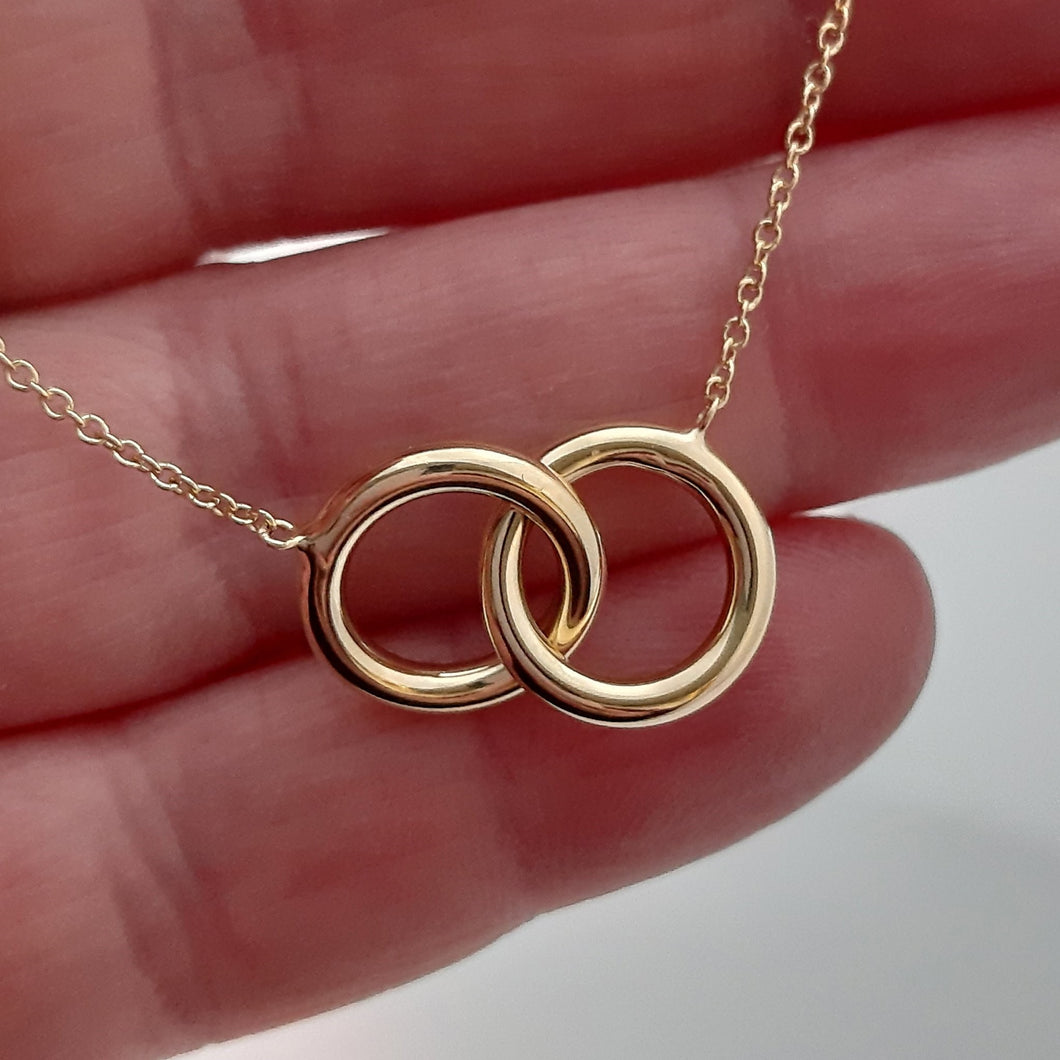 9ct. Gold Double Rings Pendant