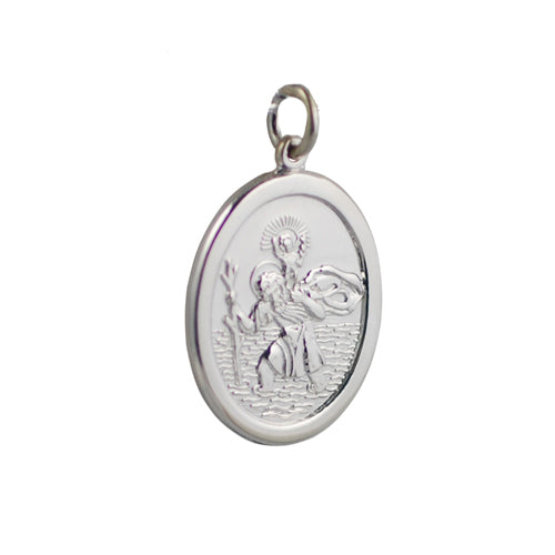 St.Christopher Oval Medal in Silver