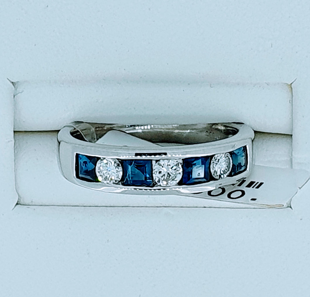 Platinum 950 - Diamond and Sapphire Eternity Ring