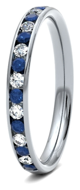 9k. Diamond and Sapphire  Ring