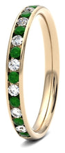 Load image into Gallery viewer, 9k. Diamond and Emerald  Ring
