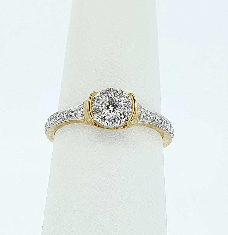 9kt Yellow Gold - Diamond Engagement Ring