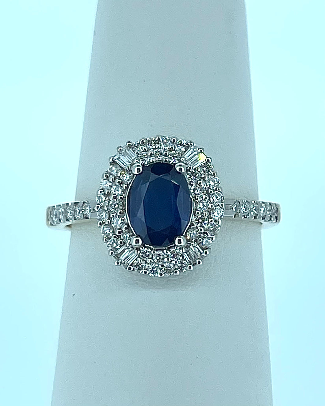 9kt Gold - Sapphire and Diamond Engagement Ring