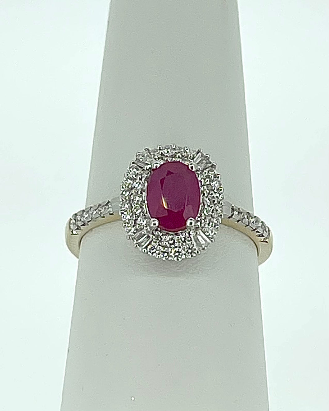 9kt Gold - Diamond and Ruby Engagement Ring